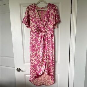 Floral Pink Wrap Dress
